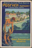 cca 1912 Pöstyénfürdő, színes angol nyelvű reklámlap