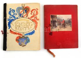 cca 1913-1927 Bonyhád, Perczel-kastély kézzel írt vendégkönyve, 2 db