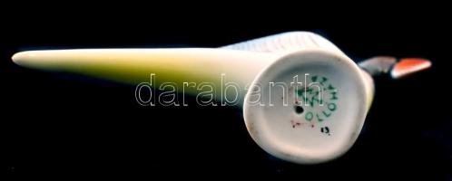 Hollóházi kakadu, kézzel festett, jelzett, hibátlan, m: 11 cm