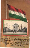 1904 Diósgyőr (Miskolc), M. kir. vas- és acélgyár. Magyar zászlós litho keret (r)
