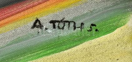 A. Tóth S. jelzéssel: Munkában. Vegyes technika, vászon. 40x30 cm