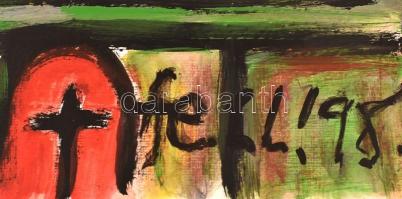 fe. LL. '98 jelzéssel: Talány. Olaj, papír. 50x35 cm