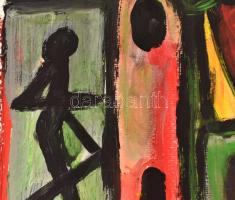 fe. LL. '98 jelzéssel: Talány. Olaj, papír. 50x35 cm