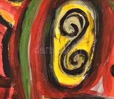 fe. LL. '98 jelzéssel: Talány. Olaj, papír. 50x35 cm