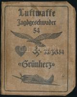 1943 Luftwaffe Jagdgeschwader 54 Grünherz vadászrepülő ezred pilóta igazolvány (fantázia) / German WWII Ausweis (ID) of a Luftwaffe pilot. Fantasy