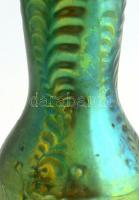 Zsolnay eozin mázas váza, jelzett, kopásokkal, karcolásokkal, m: 27,5 cm