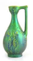 Zsolnay eozin mázas váza/korsó, jelzett, apró kopásnyomokkal, m: 28 cm