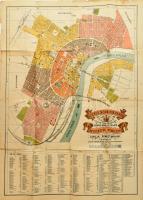 1912 Szeged szabad királyi város átnézeti térképe, kiadja: Bartos Lipót, 1:6500. Hajtott, szakadásokkal, 86x61,5 cm
