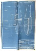1944 Bombatest, bombaszárny tervrajza, 5 db
