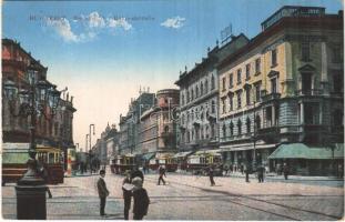 1915 Budapest VIII. Rákóczi út, villamosok