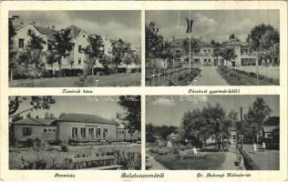 Zamárdi, Balatonzamárdi; Tanárok háza, Pannónia szálló, Fővárosi gyermek üdülő, Dr. Bakonyi Kálmán tér (EB)