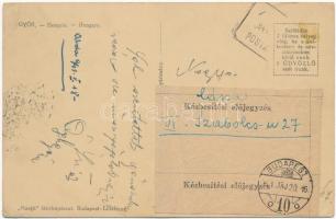 1941 Győr, Kisfaludy Károly szobor, Birkmayer János üzlete, Nővédő egyesület + Kézbesítő előjegyzés ...