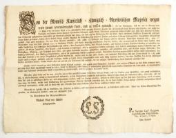 1789 Bécs, Római császári és királyi apostoli felség által kiadott katonai témájú német nyelvű rendelkezés