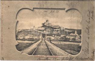1901 Trencsén, Trencín; vár, vasúti híd. Szold Henrik kiadása / castle, railway bridge (fa)