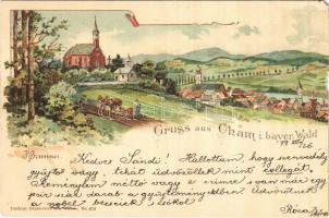 1899 (Vorläufer) Cham i. bayer. Wald, Pankraz Baumeister sel. Wittwe Nr. 670. litho s: J. Brunner (EM)