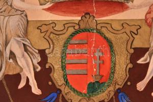 cca 1900-1910 Nemes Babócs György armálisa (nemesi címere). Festette: Olvashatatlan jelzéssel, Zenta...