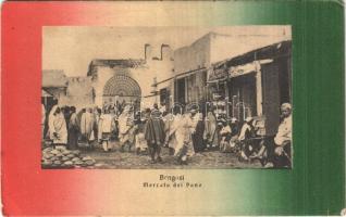 Benghazi, Bengasi; Mercato del Pane / Italian propaganda from Italian Tripolitania, bread market