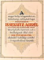1928 Belügyminisztériumi oklevél Issekutz Aurél helyettes államtitkár részére a M. kir. Belügyminisztérium közbiztonsági osztályának tagjai által adott díszes emlék album. Kézzel rajzolt címerrel és a minisztériumi dolgozók saját kezű aláírásaival. Díszes, aranyozott, címeres egészbőr kötésben, zsinórfűzéssel. 4 p 30x40 cm