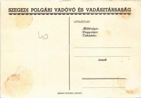 Szegedi Polgári Vadóvó és Vadásztársaság művészlapja / Hungarian hunting association's art post...