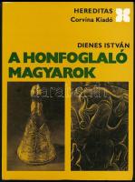 Dienes István: A honfoglaló magyarok. Második kiadás. Fekete-fehér fotókkal illusztrálva. Heredtias. Bp., 1972, Corvina. Kiadói papírkötésben.  A szerző, Dienes István (1929-1995) régész, muzeológus szülei részére, közte Dienes Ö. István (1906-1986) muzeológus részére is szóló dedikációval: "Édeskének és Apukának a második kiadás emlékére. Pisti. Bpest, 1974. március."