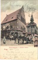 1904 Praha, Prag, Prága, Prague; Altneu-Synagoge u. jüdisches Rathaus / Old New Synagogue, Jewish Town Hall, Judaica (EK)