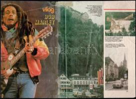 Vegyes nyomtatvány tétel, közte: fotók, poszter és újságkivágások rock együttesekről, közte Van Hale...