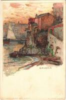 Savona, Cartoline Postali Artistische di Velten No. 216. litho s: Manuel Wielandt