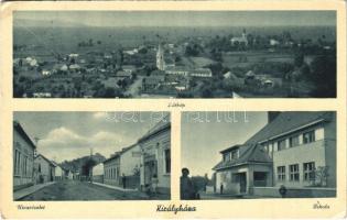 Királyháza, Korolevo, Královo nad Tisou; látkép, utca, vár, üzlet, iskola (EK)