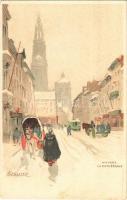 Antwerp, Anvers, Antwerpen; La Cathedrale / cathedral, winter. Dietrich & Cie. litho s: H. Cassiers