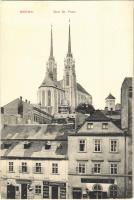 Brno, Brünn; Dom St. Peter / cathedral, shops of Fr. Dohnalek, E. & R. Hanak, Vollmilch Obers