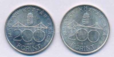 1994. 200Ft Ag "Deák" (2x) T:1,1- Adamo F13.1