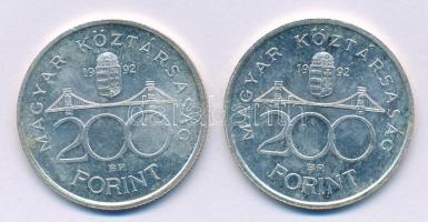 1992. 200Ft Ag "MNB" (2x) T:1,1- Adamo F13