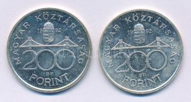 1992. 200Ft Ag "MNB" (2x) T:1,1- Adamo F13