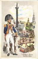 London, Trafalgar Square and Lord Nelson. Raphael Tuck & Sons London Character Series s: Helen McKie