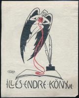 Sassy Attila (Aiglon, 1880-1967): Illés Endre könyve, klisé, papír, jelzett a klisén, 12×9,5 cm