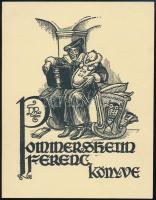 Haranghy Jenő (1894-1951) Pommeschein Ferenc könyve, fametszet, papír, jelzett a metszeten,10,5x8 cm