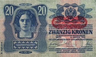1913. 20K "Deutschösterreich" fny-sal (5x) T:II+,II