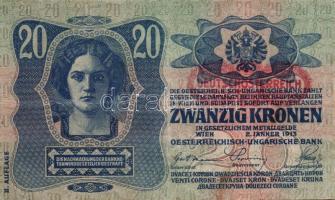 1913. 20K "Deutschösterreich" fny-sal (5x) T:II+,II