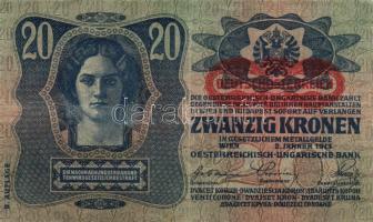1913. 20K "Deutschösterreich" fny-sal (5x) T:II+,II