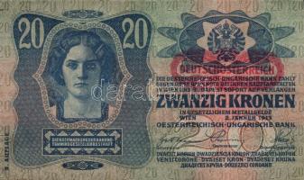 1913. 20K "Deutschösterreich" fny-sal (5x) T:II+,II