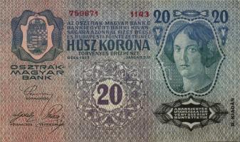 1913. 20K "Deutschösterreich" fny-sal (5x) T:II+,II