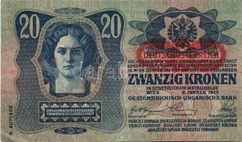 1913. 20K "Deutschösterreich" fny-sal (5x) T:II+,II