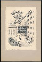 Balázsfy Rezső (1885-1973): Ex libris Arady dr., klisé, papír, jelzett a dúcon, 17×12 cm
