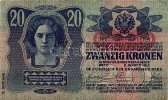 1913. 20K "Deutschösterreich" fny-sal (5x) T:II+,II