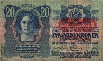 1913. 20K "Deutschösterreich" fny-sal (5x) T:II+,II