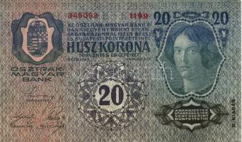 1913. 20K "Deutschösterreich" fny-sal (5x) T:II+,II