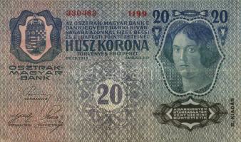 1913. 20K "Deutschösterreich" fny-sal (5x) T:II+,II