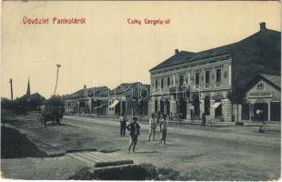 1912 Pankota, Pancota; Csiky Gergely út, Lengyel Sándor üzlete. W. L. Bp. 5420. / street view, shops (EK)