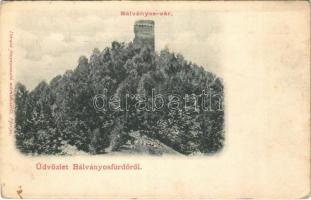 Bálványosfürdő, Baile Balvanyos (Torja, Turia); Bálványos-vár. Divald fénynyomatú műintézetéből / castle (EK)