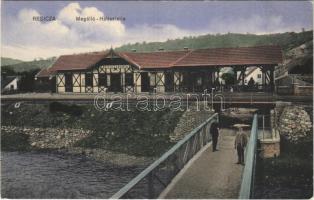 Resicabánya, Resicza, Recita, Resita; vasútállomás, vasúti megállóhely. Braumüller L. kiadása / Haltestelle / railway station